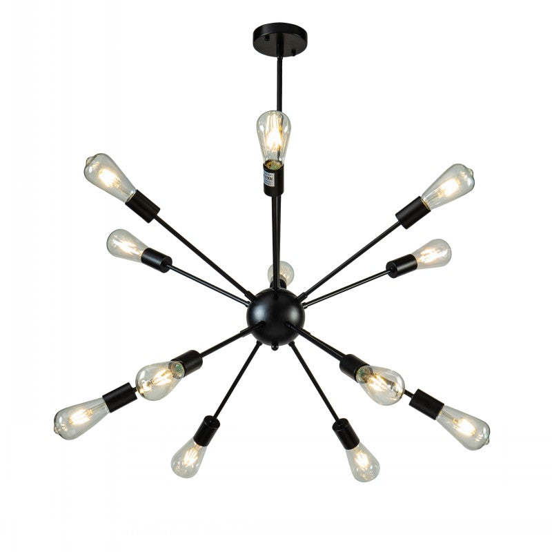 OPEN BOX- Modern Sputnik Sphere Chandelier-Matte Black