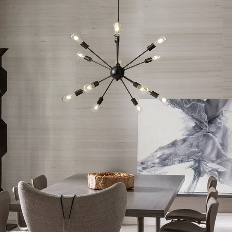 OPEN BOX- Modern Sputnik Sphere Chandelier-Matte Black