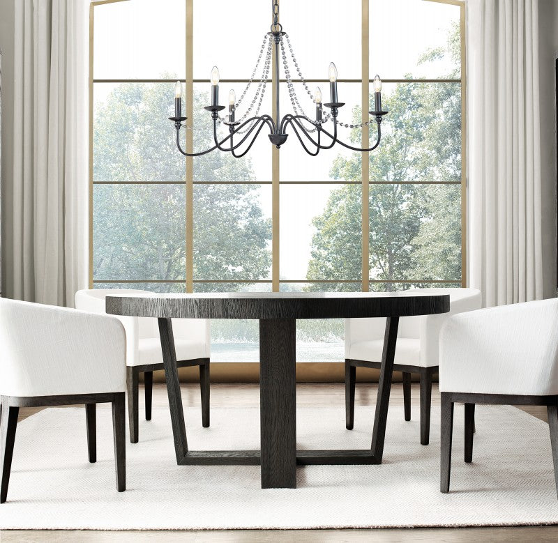 OPEN BOX-Candle Style Traditional Classic Crystal Chandelier in Matte Black