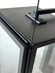 Matte Black Outdoor Wall Lantern with Clear Glass Shade