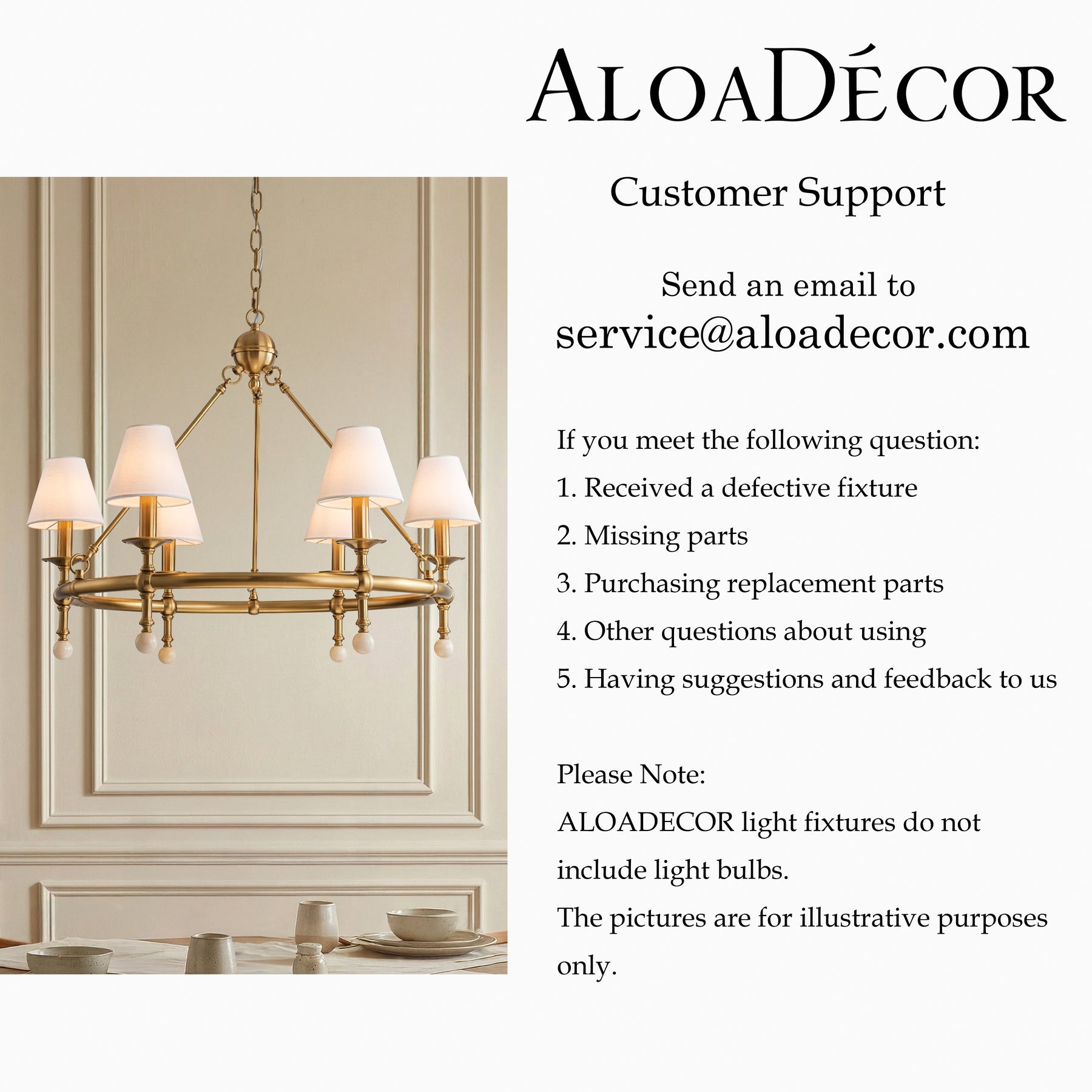 34'' Warm Brass 6-Light Statement Chandelier Unique Classic Pendant Lighting with White Fabric Shades and Alabaster Finials for Dining Room Kitchen Island