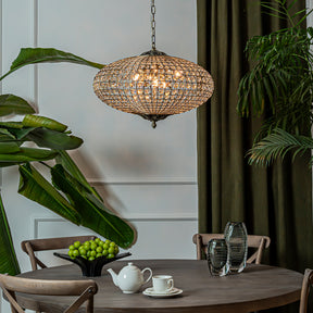 25'' Wide 6-Light Retro French Crystal Drum Chandelier in Antique Bronze With Vintage Patina Dimmable for Dining Room or Bedroom