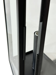 Matte Black Outdoor Wall Lantern with Clear Glass Shade
