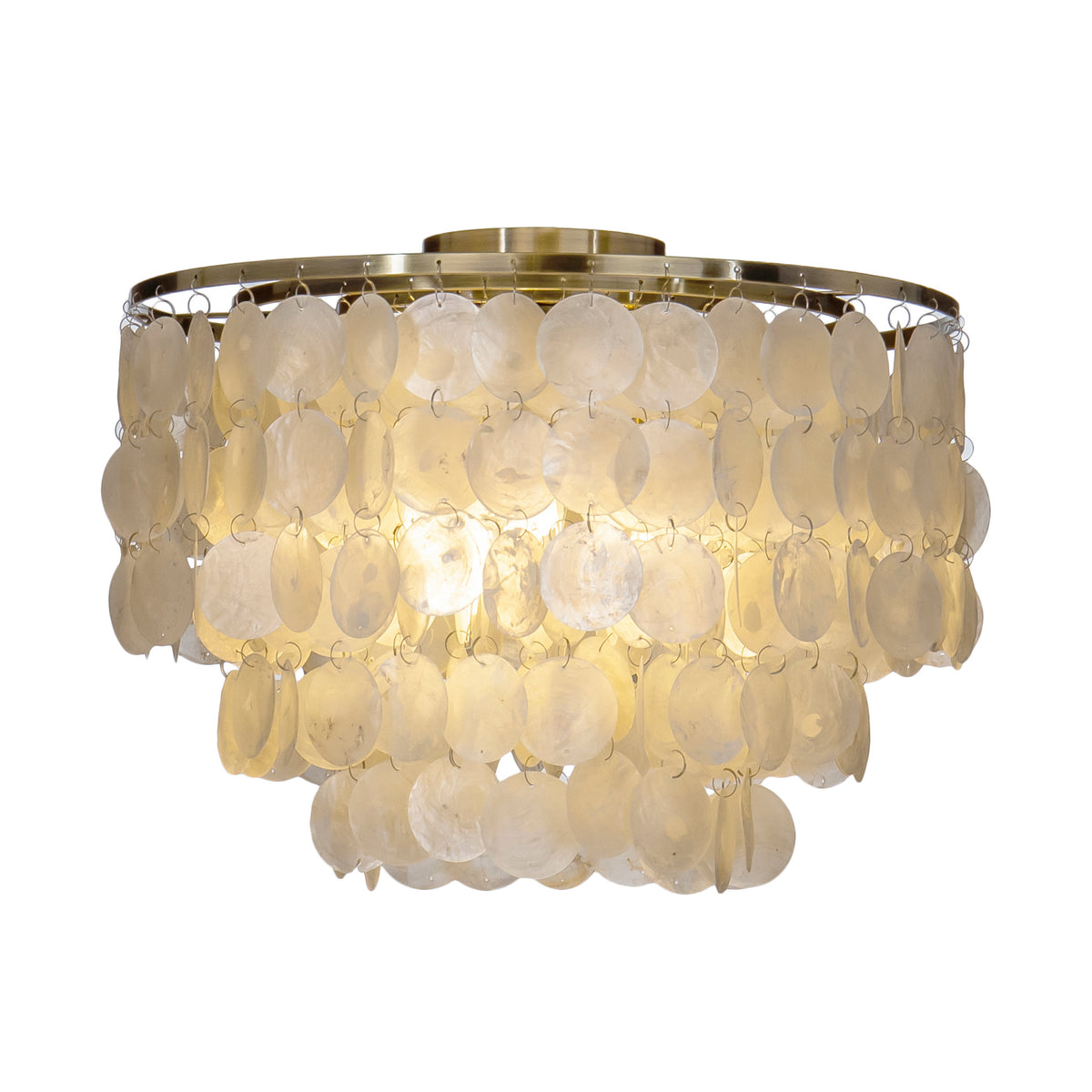 Coastal Capiz Shell Flush Mount Ceiling Light