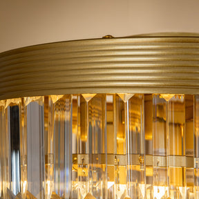 Crystal Tiered Flush Mount Ceiling Light- Brass