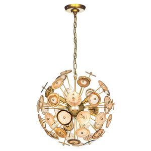 8-Light Mid-Century Agate Stone Chandelier Modern Soft Gold Sputnik Pendant Light Fixture