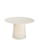 W24 in. Mid Century Modern Metal Single Round Coffee Table in Chalk White