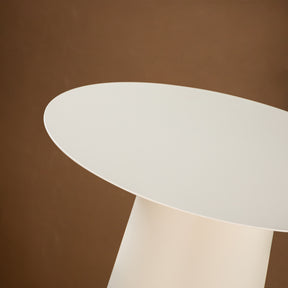 W24 in. Mid Century Modern Metal Single Round Coffee Table in Chalk White