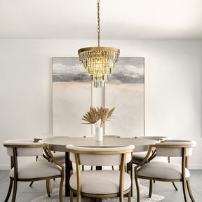 4-Light 16" Cone Shape 5-Tier Crystal Chandelier