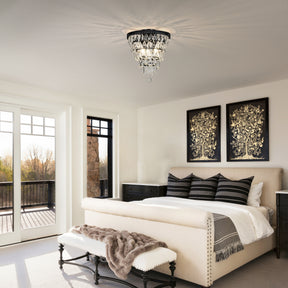 Teardrop Glass Flush Mount Ceiling Light in Matte Black