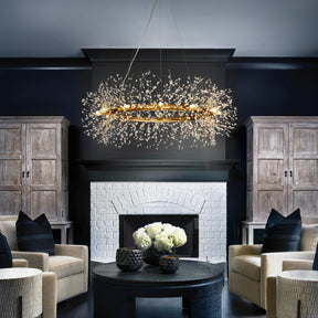 OpenBox Modern Chandelier Crystal  Firework 12 light Round Pendant Ceiling Lighting For Dining Room