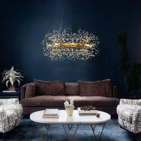 OpenBox 8-lights Stainless Steel Firework Crystal Chandelier In Antique Bronze For Living Room And Dining Room