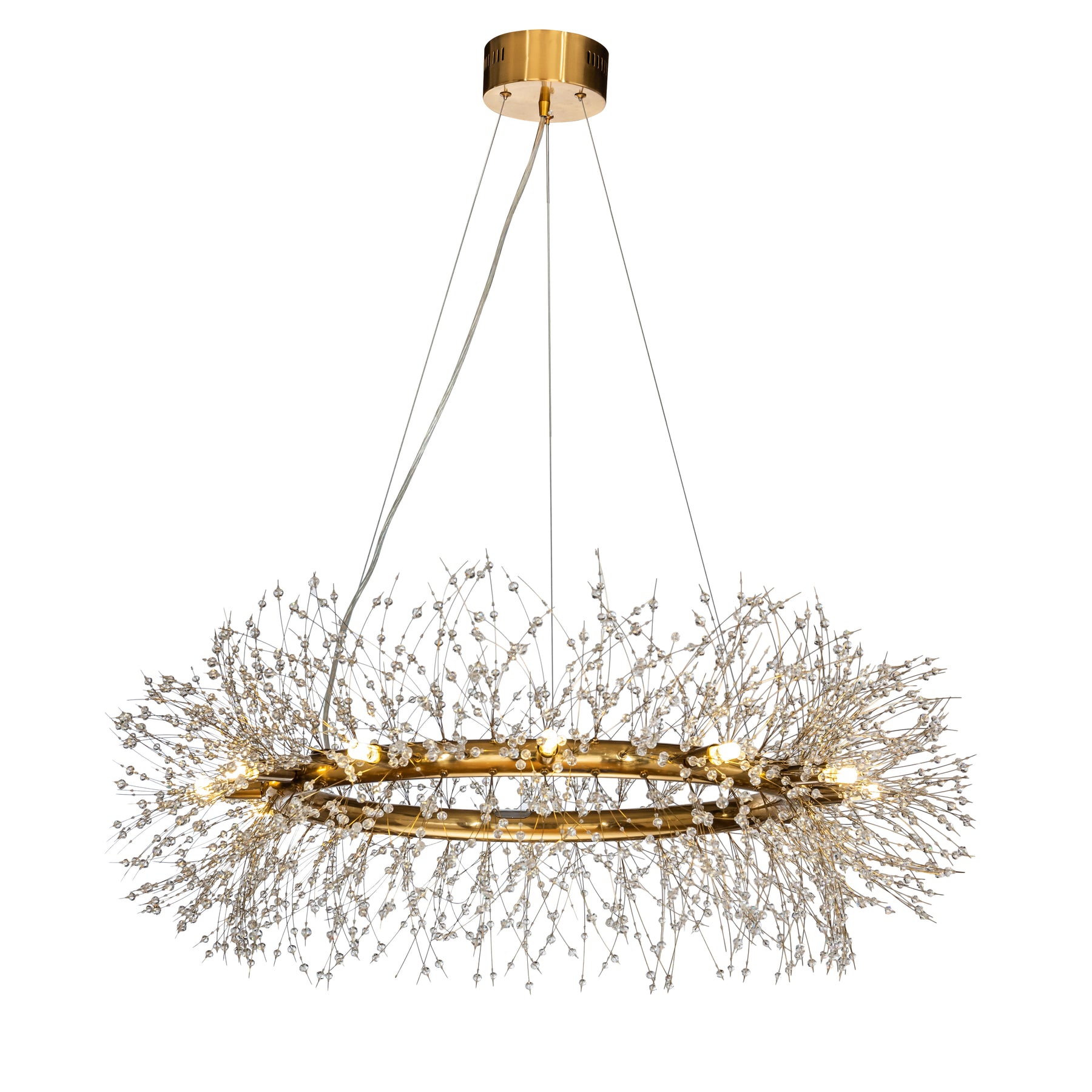 OpenBox Modern Chandelier Crystal  Firework 12 light Round Pendant Ceiling Lighting For Dining Room