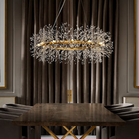 OpenBox Modern Chandelier Crystal  Firework 12 light Round Pendant Ceiling Lighting For Dining Room