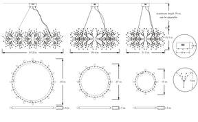 OPEN BOX- 32 in Firework Crystal Chandelier in Antique Bronze