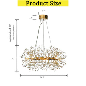 OpenBox 8-lights Stainless Steel Firework Crystal Chandelier In Antique Bronze For Living Room And Dining Room