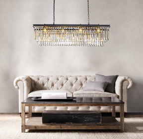 OpenBox 12-Light Modern Fringe Crystal Chandelier for Dining Room with Crystal Accents