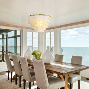 Coastal Capiz Shell Flush Mount Ceiling Light