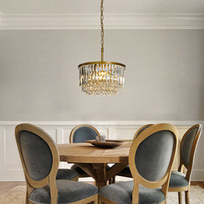 Open Box 3 Lights 16" Modern Glam Gold Round Chandelier With Clear Crystal