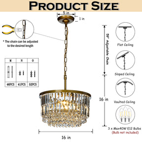 Luxury Tier Antique Brass Crystal Chandelier