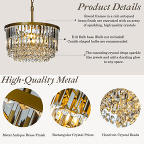 Luxury Tier Antique Brass Crystal Chandelier