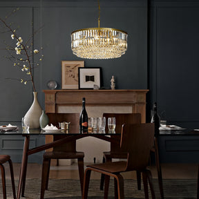 OpenBox 5 Lights 24" Traditional Gold Chandelier With Clear Crystal Accents