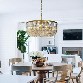OpenBox 5 Lights 24" Traditional Gold Chandelier With Clear Crystal Accents