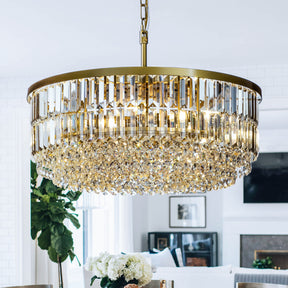 OpenBox 5 Lights 24" Traditional Gold Chandelier With Clear Crystal Accents