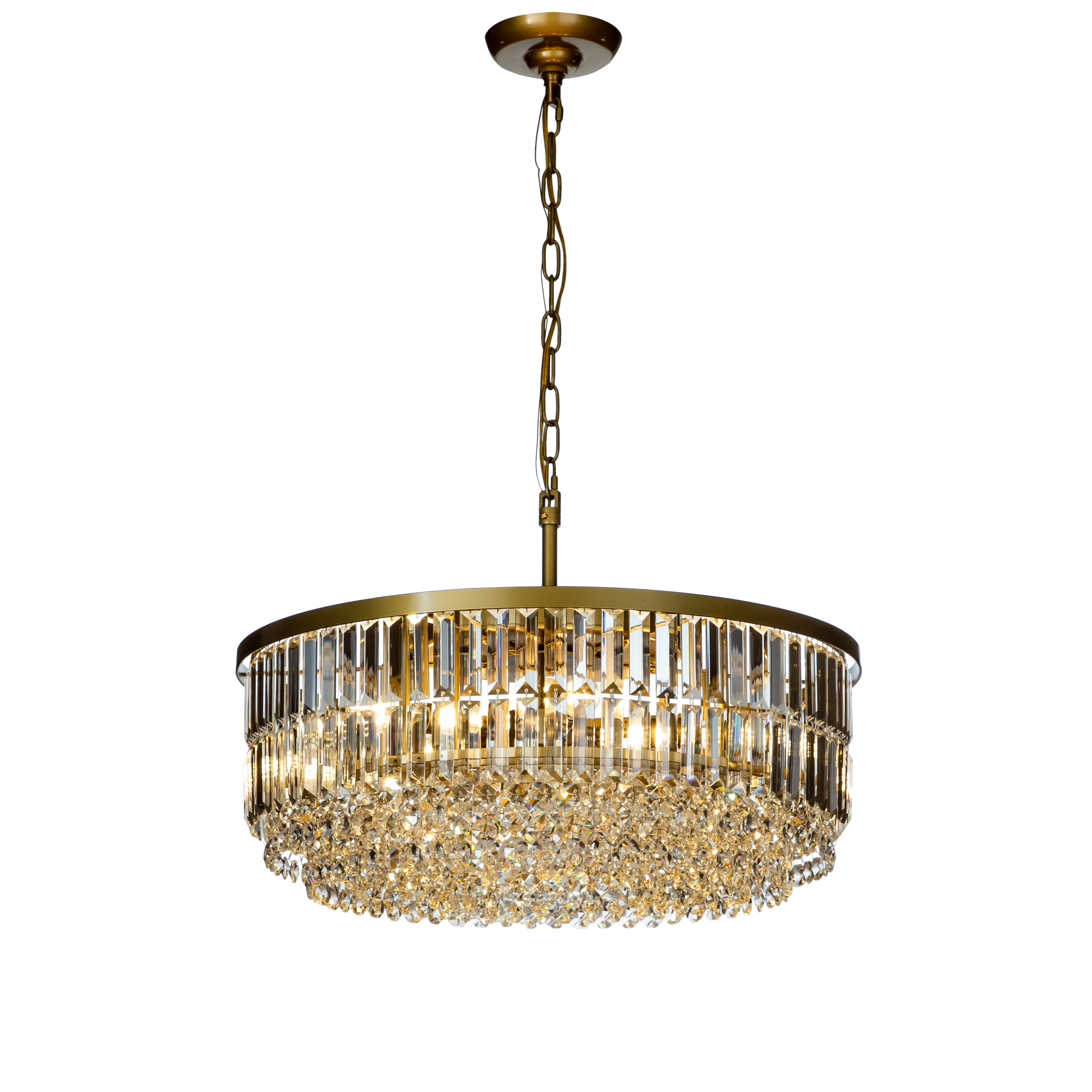 OpenBox 5 Lights 24" Traditional Gold Chandelier With Clear Crystal Accents