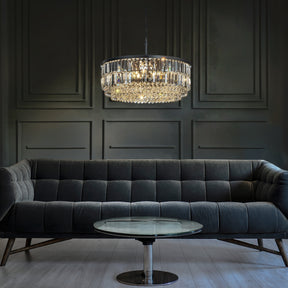 OpenBox 5 Lights 24" Traditional Matte Black Chandelier With Clear Crystal Accents
