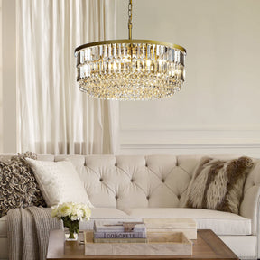 5 Light 24" Antique Brass Luxury Tier Crystal Chandelier