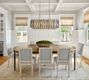 Luxury Stainless Steel Chandelier with Smoked Crystal Accents