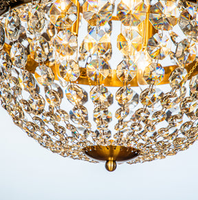 4-Light Vintage And Glam Crystal Empire Chandelier in Antique Gold