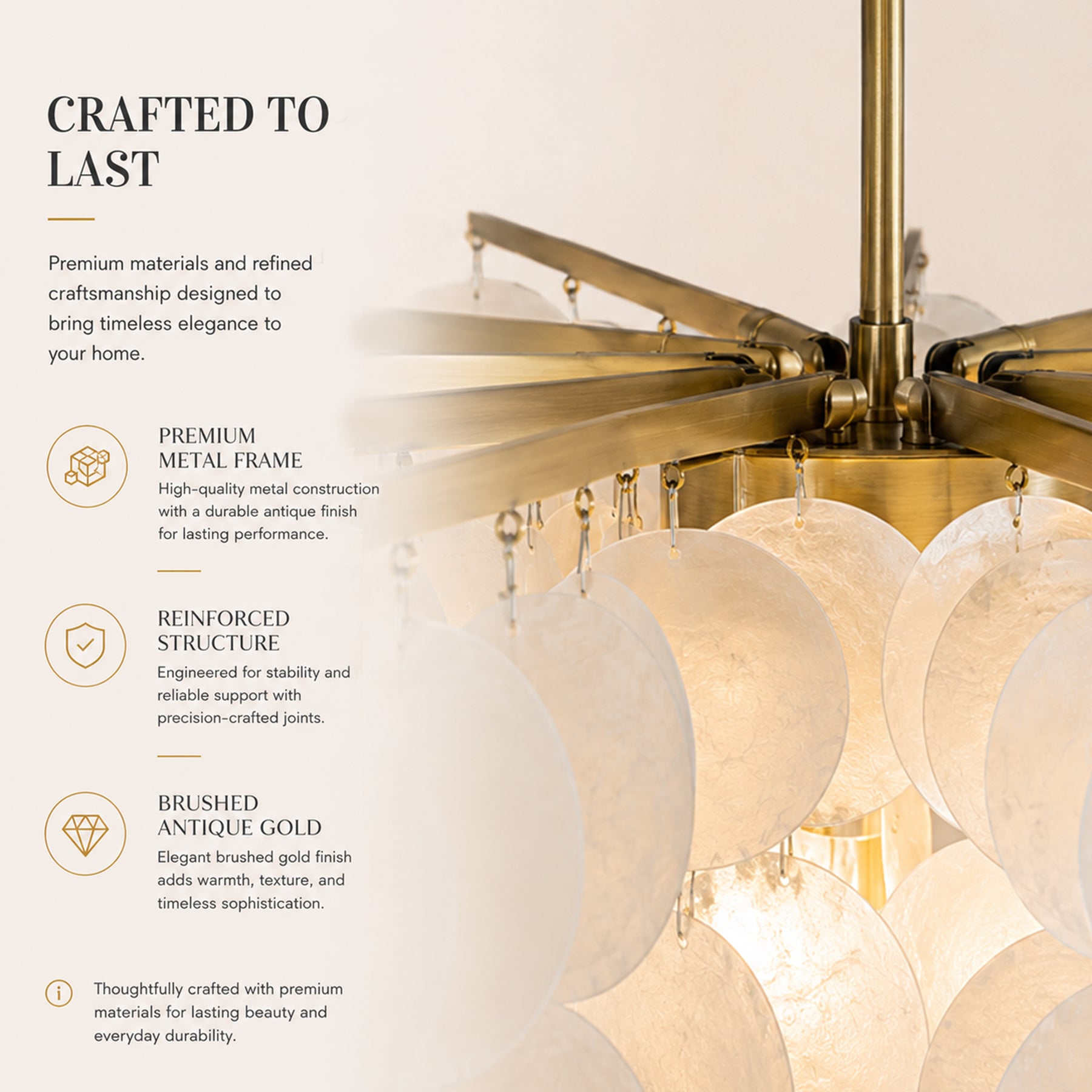 OpenBox 6-Light 29.5" Glam Coastal Capiz Tiered Chandelier With Seashell Accents