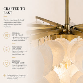 OpenBox 6-Light 29.5" Glam Coastal Capiz Tiered Chandelier With Seashell Accents