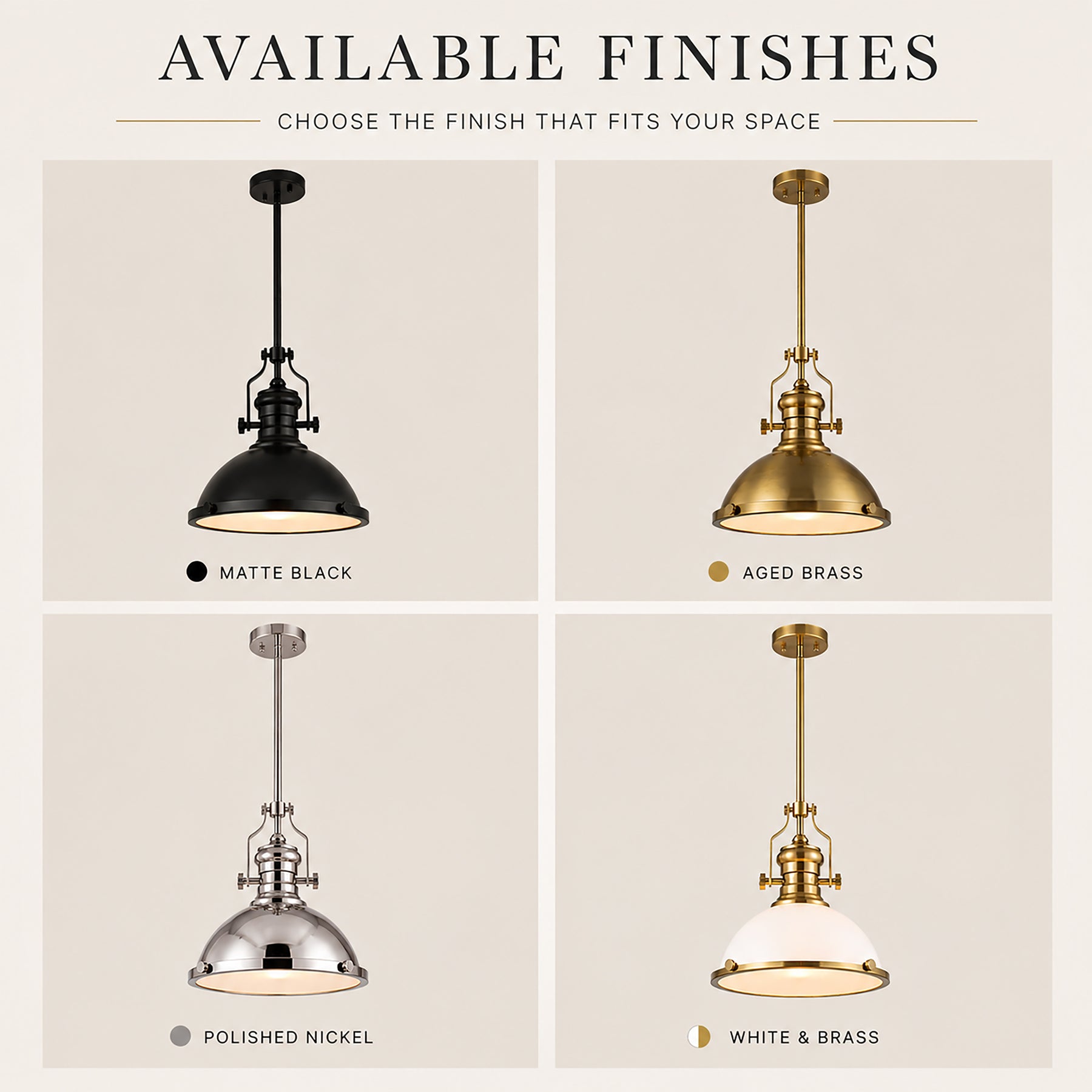 OpenBox 1-Light 13" Modern Industrial Polished Nickel Single Dome Pendant Light