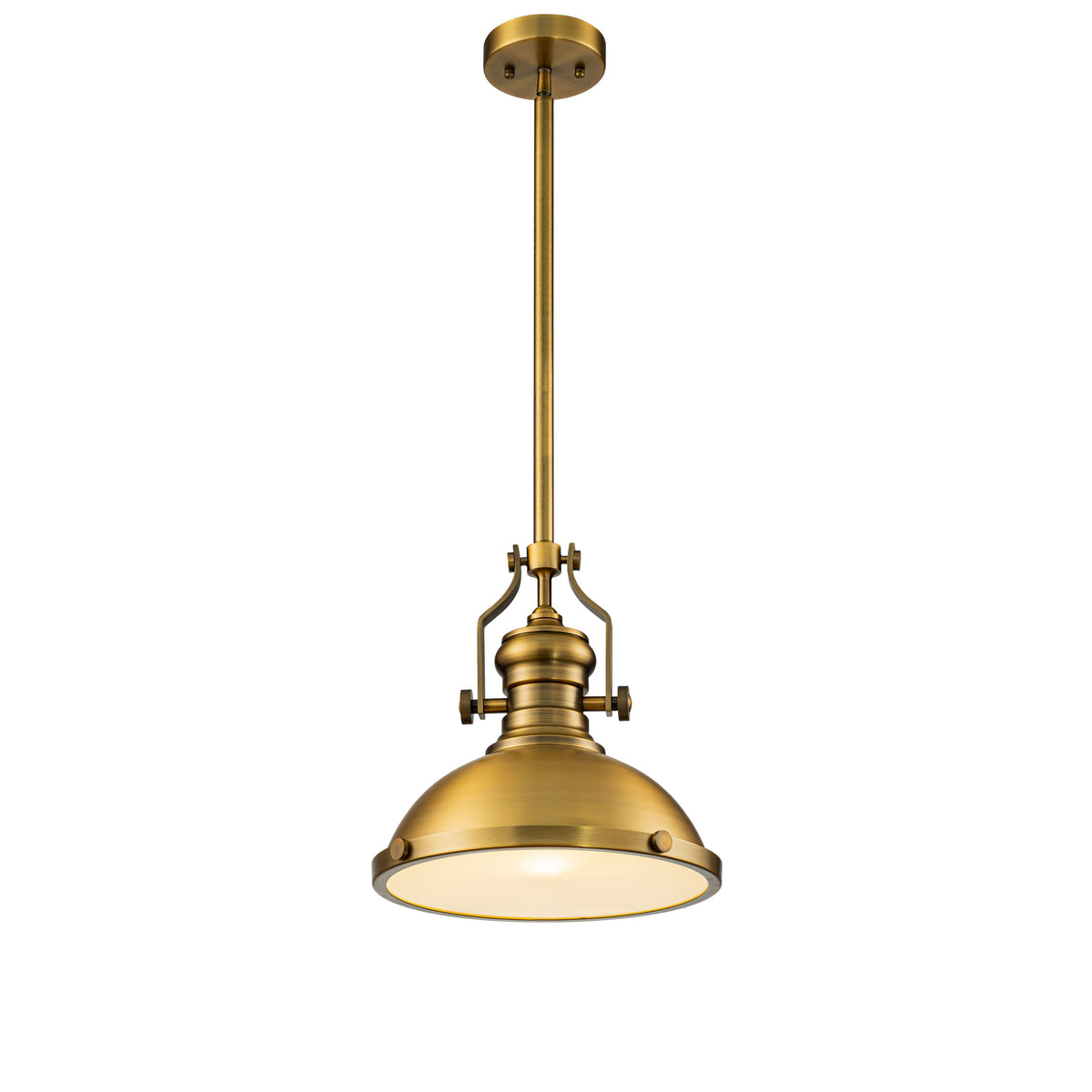 Industrial Antique Brass Dome Pendant Light for Kitchen Island