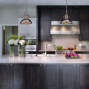 1-Light 13" Modern Industrial Polished Nickel Single Dome Pendant Light For Kitchen Island