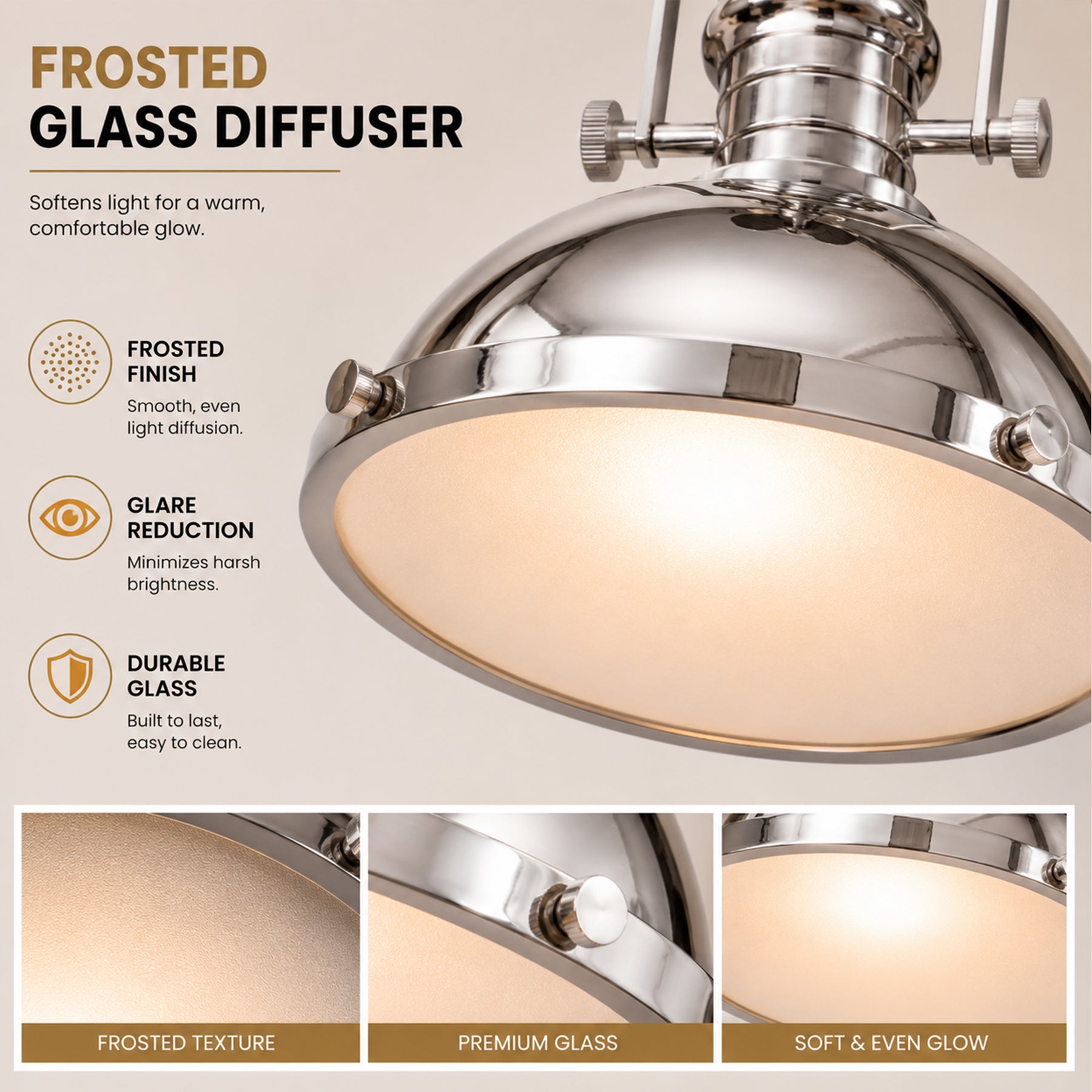 OpenBox 1-Light 13" Modern Industrial Polished Nickel Single Dome Pendant Light