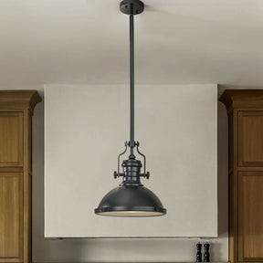 1-Light 13" Modern Industrial Matte Black Single Dome Pendant Light for Kitchen Island