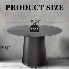 OpenBox Mid Century Modern Metal Single Round Coffee Table -Black 23.6"W