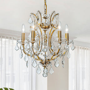 OPEN BOX-Classic Glam Antique Gold Crystal Chandelier