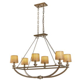 Traditionally Oil-Rubbed Bronze Chandelier with Warm Fabric Shades