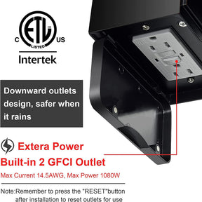 Dusk to Dawn Outdoor Wall Lantern with GFCI Outlets