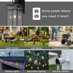 Dusk to Dawn Outdoor Wall Lantern with GFCI Outlets