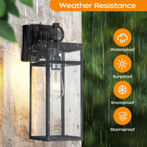 Dusk to Dawn Outdoor Wall Lantern with GFCI Outlets