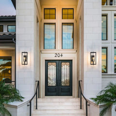 Matte Black Outdoor Wall Lantern with Clear Glass Shade