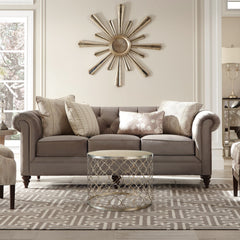 W22" Natural Capiz Seashell Tabletop French Distressed Metal Single Round Coffee Table in Silver for Living Room