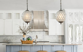 Vintage Mid-Century Modern Capiz Shell Chandelier