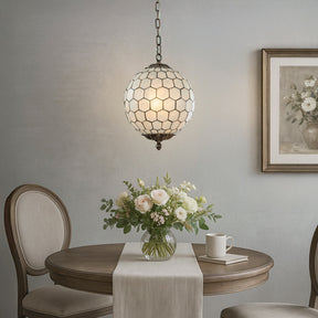 Vintage Mid-Century Modern Capiz Shell Chandelier